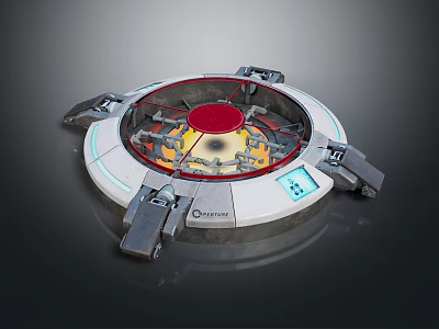 Osteonic Advanced Mechanical Device With Circular Structure Red Core And Control Panel 3d model