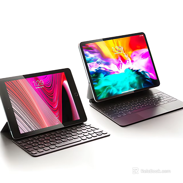 Sleek 2 in 1 Tablets With Detachable Keyboards And Vibrant Display Screens 3d model 