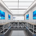 School Modern Conference Room With Digital Screens And Chairs