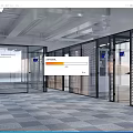 modern aisle office partition glass door aisle partition office partition glass floor-to-ceiling window glass partition 3d model