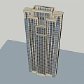 Tall Modern High Rise Building 3D Model With Glass Windows And Exterior Design