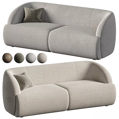 Stylish Modern Gray Fabric Two Seater Sofa With Color Options 3d model