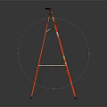 Red Aluminum Step Ladder With Sturdy Construction And Non Slip Rungs