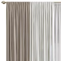 Elegant Layered Grey And White Curtains With Soft Flowing Velvet Drapery Design
