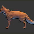 Game And Movie Character Colorful Fox 3D Model Featuring Orange And Blue Gradient Fur