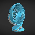 Small Blue Clip On Desk Fan With Stable Base And Portable Design For Home Use