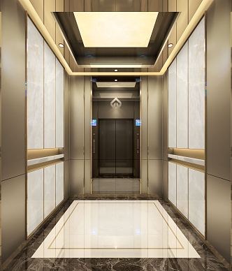 Modern elevator car 3d model