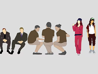 Many characters 3d model
