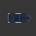 Pixel Art Police Car Model With Blue Lights And Detailed Block Structure