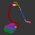 Modern Beige And Black Vacuum Cleaner With Long Hose And Wheels Design