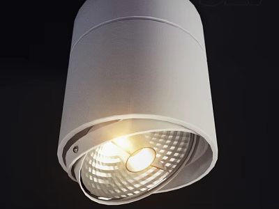 Modern White Downlight Spotlight With Bright Warm Light For Ceiling Mounted Lighting 3d model
