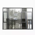 Modern Floor to Ceiling Windows With Black Frame Clear Glass And Scenic Tree View