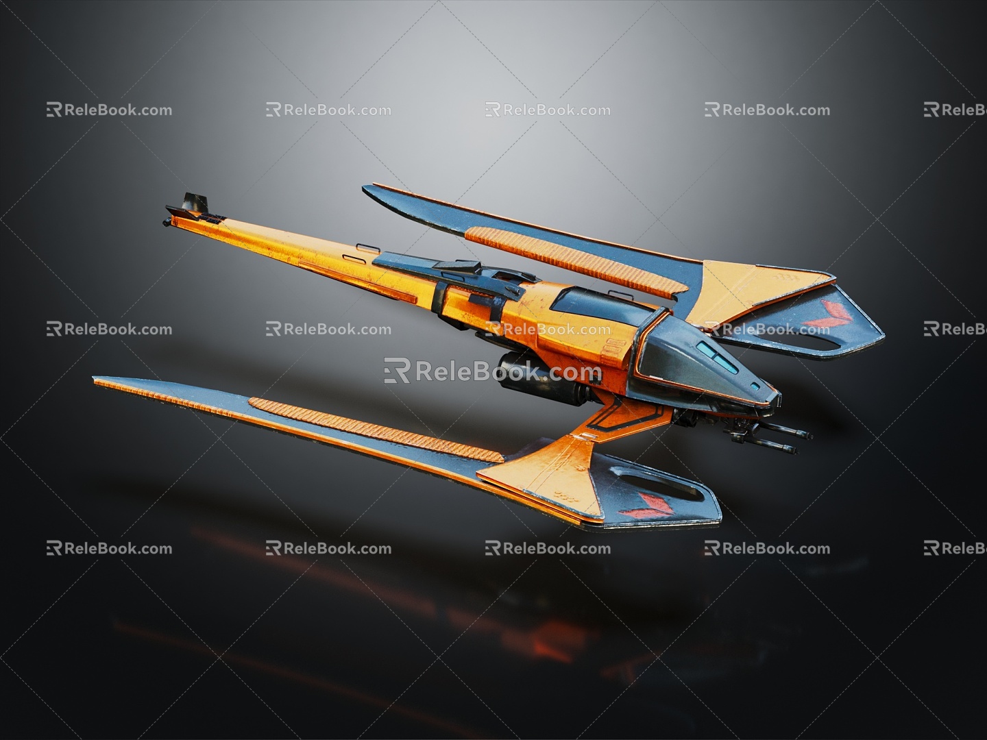 Modern aircraft, space plane, space vehicle 3d model