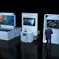 Interactive Public Information Display System With Digital Screens And User Interface 3d model