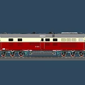 Red and White Model Train With Front Locomotive Numbered Details On Rail Track Clear Wheels