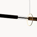 Modern Stylish Pendant Light Design With Linear Glass And Circular Metal Ring Fixture