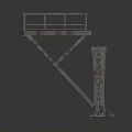 Heavy Duty Industrial Metal Platform With Steel Support Frame And Safety Railing