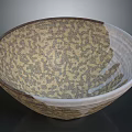 Handcrafted Ceramic Bowl With Intricate Carved Patterns And Textured Surface 3d model