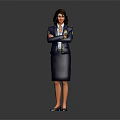 Portrait Of Confident Female Uniformed Officer Standing With Crossed Arms As Subject