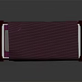 Classic Red Carved Single Bed Design With Purple Striped Mattress