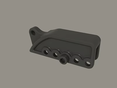 Black Metal Mechanical Bracket Component With Multiple Mounting Holes Design 3d model