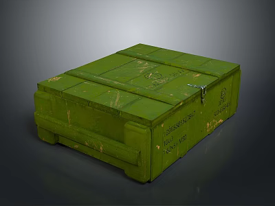 Weapon Storage Green Military Wooden Crate With Sturdy Construction And Secure Design 3d model