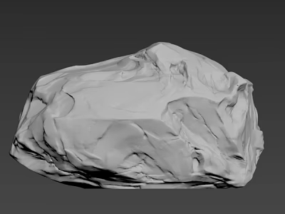 Natural Stone 3D Model With Rough Textured Surface And Detailed Features 3d model