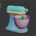 Turquoise Kitchen Stand Mixer With Silver Mixing Bowl And Electric Motor