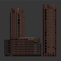 Modern Commercial Complex With Twin Towers Podium Building And Green Roof Design