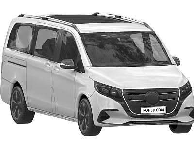 White MPV Car with Black Roof Sleek Window Design Modern Front Grille and Stylish Wheels 3d model