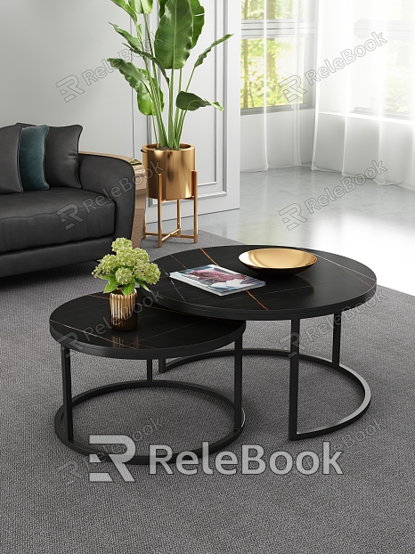 Living room Italian minimalist coffee table sofa set model