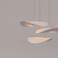 Modern Curved Pendant Lights With White Shades And Elegant Suspended Design