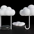White Cloud Shaped Art Installation With Stand Stone And Hook Structure