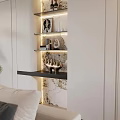 Modern Living Dining Room Interior Design With Beige Sofa Black Cushions Plants And Decor Shelves