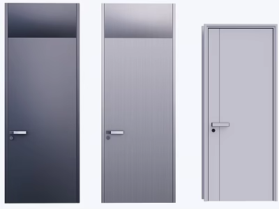 Hinged Doors With Modern Design Sleek Metal Finish And Various Color Options 3d model