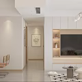 Modern Living and Dining Room Interior With Beige Sofa Coffee Table And Dining Chairs