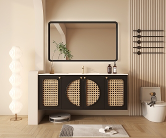 Retro bathroom cabinet 3d model