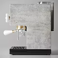 Concrete Kitchen Espresso Machine With White Knobs Gold Accents And Black Base 3d model