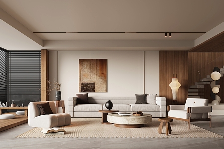 Middle Style Living Room 3d model