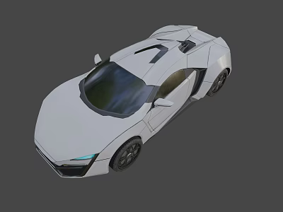 White Sports Car With Sleek Aerodynamic Design And Modern LED Headlights 3d model