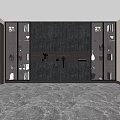 Modern Style Decorative Cabinet With Glass Doors Side Display Shelves And Decorative Items