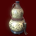 Traditional Gourd Ornament Decoration Set With Decorative Patterns Chinese Characters Red String And Base