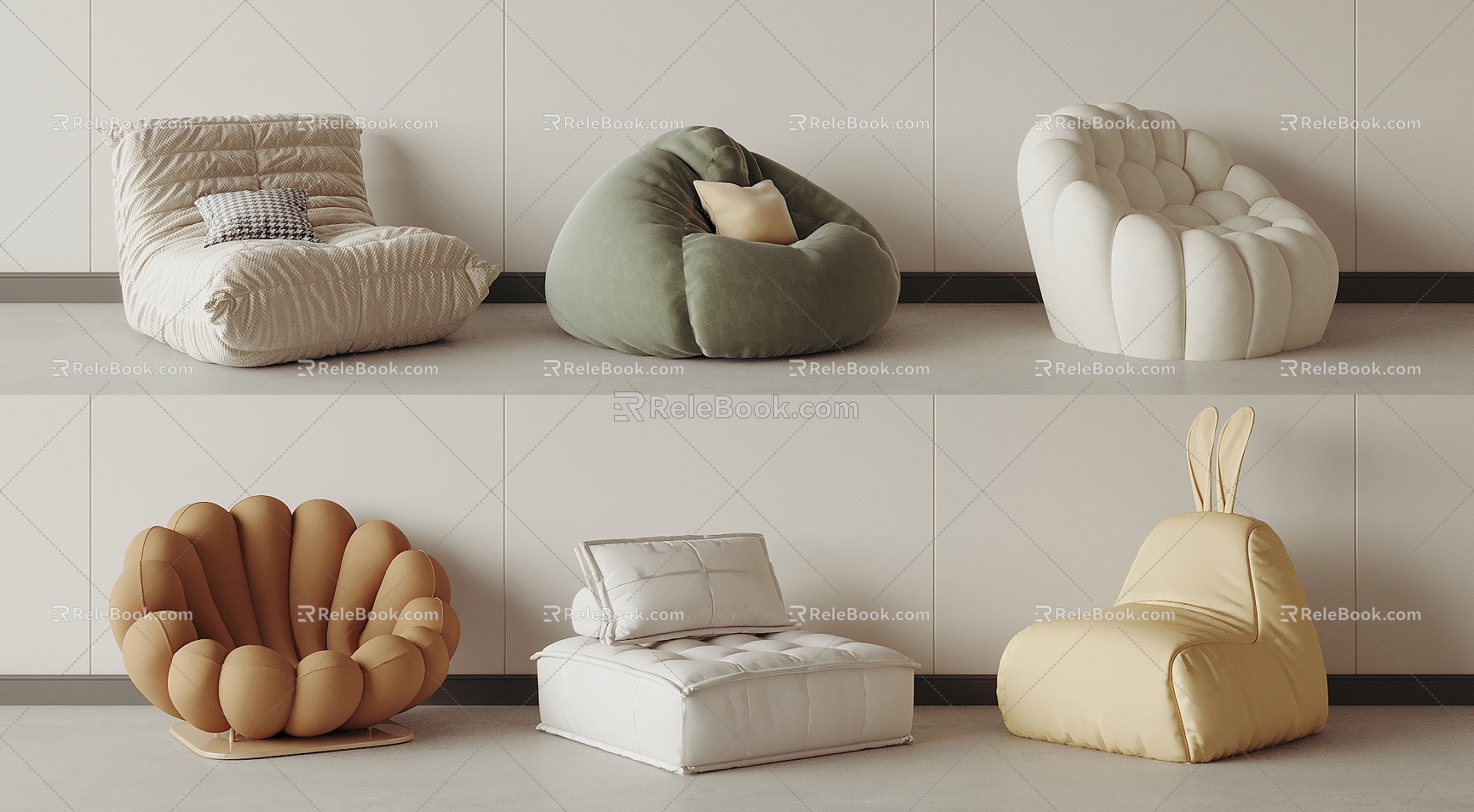 Single Sofa Lazy Sofa 3d model