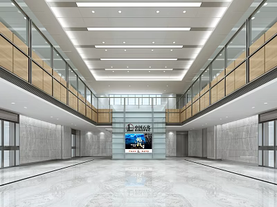 Modern Hall Office Building Lobby 3d model