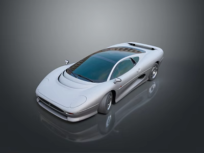 Modern White Sports Car With Streamlined Design Reflective Surface Wheels And Body Lines 3d model