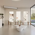 Modern Hair And Beauty Salon Interior With Styling Stations Comfortable Seats And Greenery