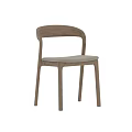 Modern Minimalist Chair With Wooden Frame And Beige Fabric Seat For Home Decor
