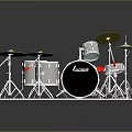 Professional Jazz Drum Set With Multiple Drums Colorful Cymbals And Metal Stands