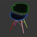 Comfortable Modern Black Leisure Chair With Orange Legs And Sleek Stylish Design