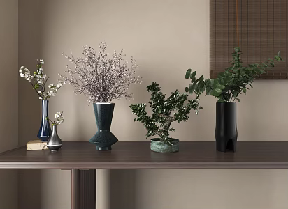 Vase glass vase floral tea table floral potted plant floral 3d model
